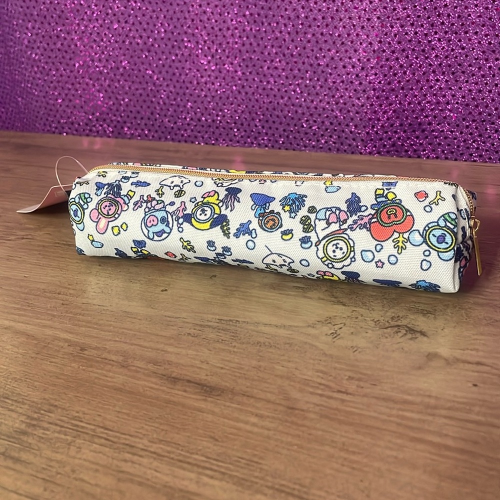🆕💜BT21 Let’s Splash BTS Pencil Case Pencil Pouch NWT Line Friends Stationery Bag